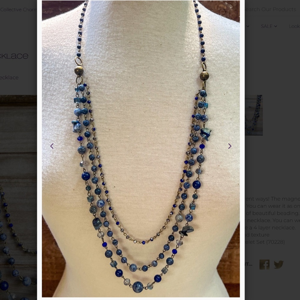Bohemian “ Gena “ Magnetic Adjustable Beaded Necklace R1A